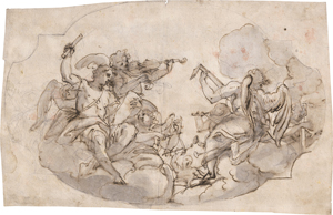 Lot 6741, Auction  125, Italienisch, 18. Jh. Engelskonzert: Entwurf für ein Deckenbild