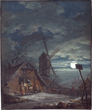 Lot 6757, Auction  125, Laan, Dirk Jan van der, Nächtliche Winterlandschaft bei Vollmond