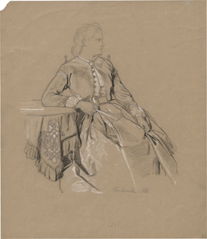 Lot 6882, Auction  125, Werner, Anton von, Gewandstudie für eine Damenportrait