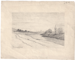 Lot 6901, Auction  125, Harpignies, Henri Joseph, Blick über den Tiber auf Rom und die Kuppel der Peterskirche