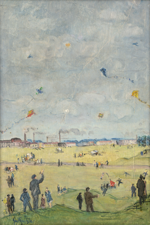 Lot 7172, Auction  125, Paeschke, Paul, Drachensteigen auf dem Tempelhofer Feld