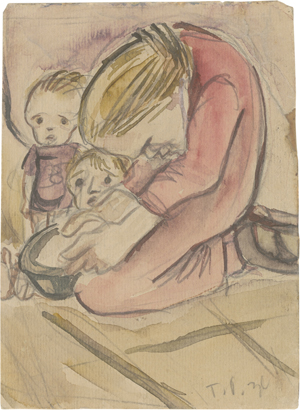 Lot 8014, Auction  125, Bauer-Pezellen, Tina, Kniende Bettlerin mit Kindern