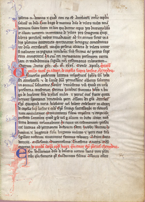 Lot 1001, Auction  126, Cartularium, Fragment eines hochmittelalterlichen Kopialbuches. Lateinische Handschrift auf Pergament
