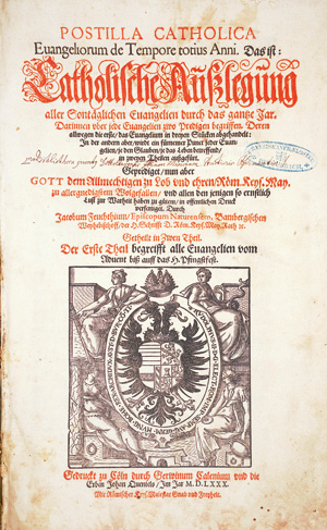 Los 1132 - Feucht, Jacobus - Postilla catholica evangeliorum de tempore totius anni - 0 - thumb