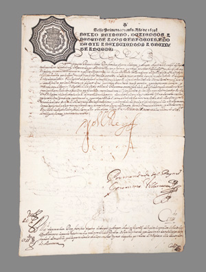 Lot 2598, Auction  126, Philipp IV., König von Spanien, Urkunde über Vergabe einer Pfründe. 1639