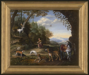 Los 6021 - Niederländisch - 1653. Die Bekehrung des hl. Hubertus im Wald - 1 - thumb