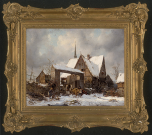 Los 6107 - Leypold, Carl Julius von - Winterlandschaft mit verschneitem Bauerngehöft - 1 - thumb