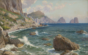 Lot 6130, Auction  126, Hay, Bernardo, Küstenpartie auf Capri mit den Faraglioni-Felsen