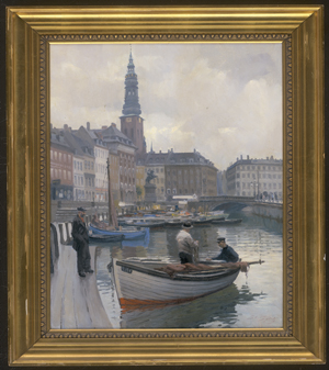 Los 6158 - Bjulf, Søren Christian - Der Gammel Strand im Zentrum von Kopenhagen mit St. Nikolai im Hintergrund - 1 - thumb