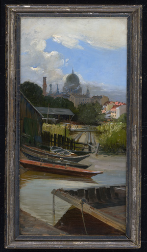 Los 6196 - Jacob d. J., Julius - zugeschrieben - Die Potsdamer Vorstadt vom Wasser aus gesehen mit Blick auf die Nikolaikirche - 1 - thumb