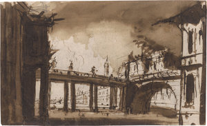 Lot 6581, Auction  126, Italienisch, 2. Hälfte 18. Jh. Architekturcapricco