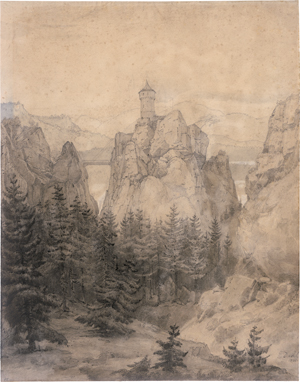 Lot 6641, Auction  126, Dahl, Johann Christian Clausen, Felsenburg im Gebirge