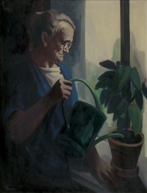 Lot 7132, Auction  126, Strempel, Horst, Alte Frau mit Gießkanne