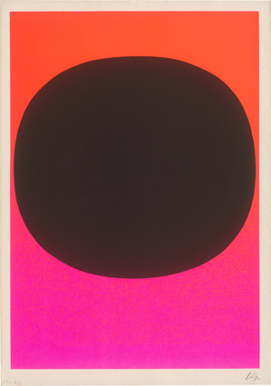 Lot 8106, Auction  126, Geiger, Rupprecht, Variation Runde Farbe I / schwarz mit Spritzer auf orange-rot