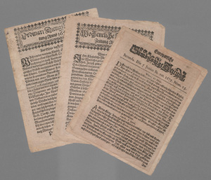 Lot 217, Auction  127, Historische Tageszeitungen, Konvolut von 3  Ausgaben aus dem Jahr 1675