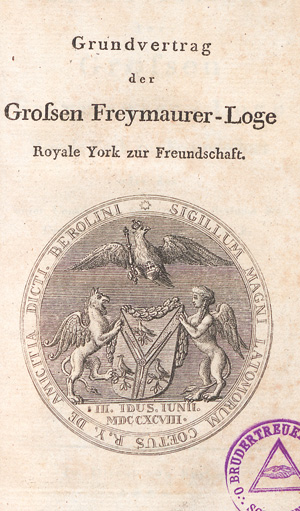 Lot 428, Auction  127, Grundvertrag, der Grossen Freymaurer-Loge, Royale York zur Freundschaft