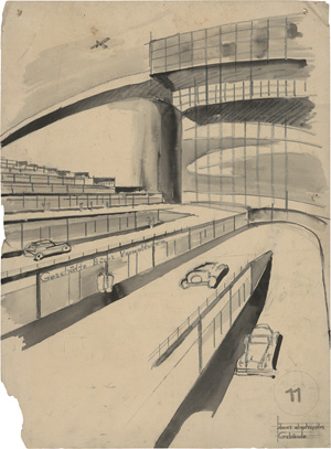 Lot 487, Auction  127, Behrens, Peter, Panropa Verkehrspalast 11+12  Gibraltar. 2 Ansichten