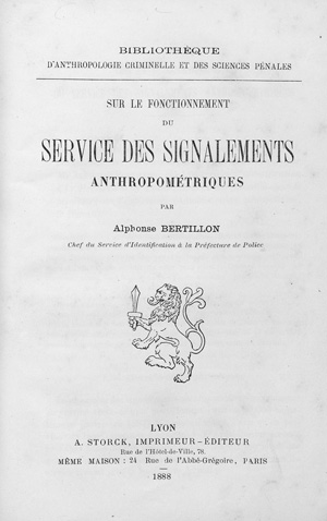 Los 506 - Bertillon, A. - Sur le fonctionnement du service des signalements  - 1 - thumb