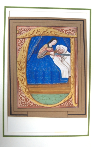 Los 1023 - Ecclesia militans - Stundenbuchminiaturen. 2 Miniaturmalereien in Gold und Farben auf Pergament - 1 - thumb