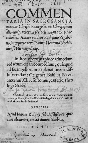 Lot 1116, Auction  127, Euthymius, Zigabenus, Commentaria in sacrosancta quatuor Christi Evangelia 