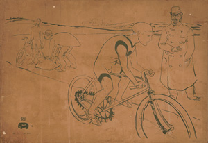 Lot 1302, Auction  127, Toulouse-Lautrec, Henri de, Cycle Michael. Lithographie in Olivgrün 