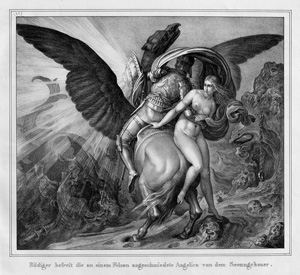 Lot 2148, Auction  127, Schnorr von Carolsfeld, Julius, Sechs Bilder aus Ariosto's Rasendem Roland