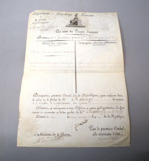 Los 2601 - Napoleon I. Bonaparte, Kaiser der Franzosen - Beförderungs-Urkunde Napoleons als 1. Konsul der Republik. 1803                                                                             - 1 - thumb