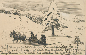 Lot 2615, Auction  127, Orlik, Emil, Postkarte mit ganzseitiger Federzeichnung. 1907