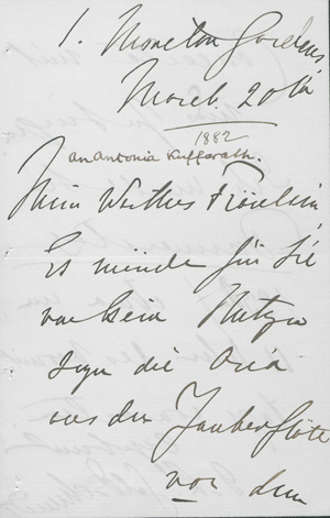 Lot 2636, Auction  127, Lind, Jenny, Brief an Antonia Kufferath in London. 1882