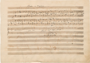 Verdi, Giuseppe, Signiertes Musikmanuskript aus "Un Ballo in Maschera". 1859