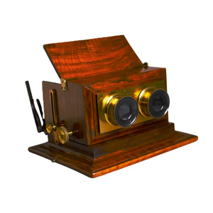 Lot 3412, Auction  127, Tisch-Stereoskop, der Firma Smith, Beck & Beck. Mahagoniholzkorpus mit messinggefassten Linsen