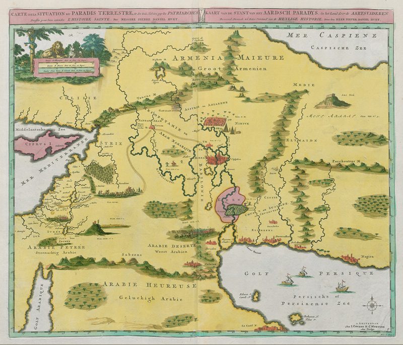 Lot 23, Auction 127, Huet, Pierre Daniel, Carte de la situation du paradis terrestre