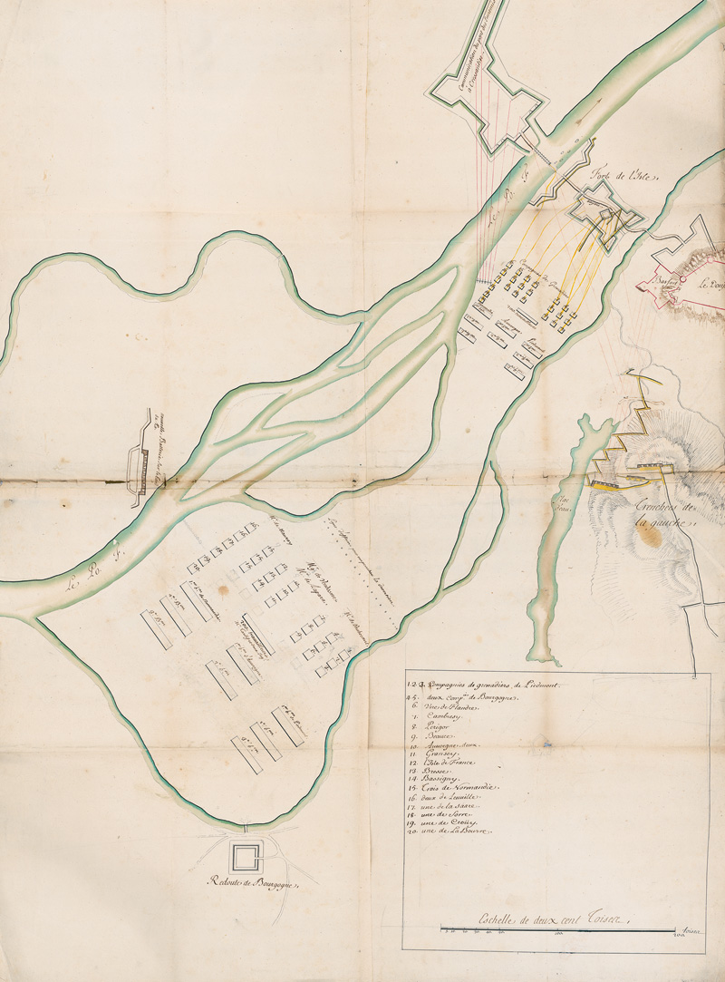 Lot 152, Auction 127, Italien, Plan de la forteresse de Verrua sur le Pô