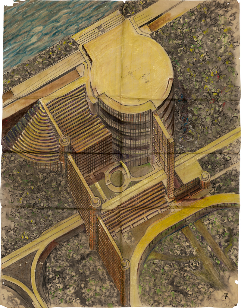 Lot 494, Auction  127, Behrens, Peter, Verkehrspalast 7 Gibraltar. Übergang Westflügel-Rotunde