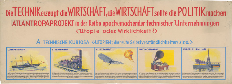 Lot 496, Auction 127, Binder, René, Technik erzeugt die Wirtschaft. Großplakat für das Projekt "Altlantropa".