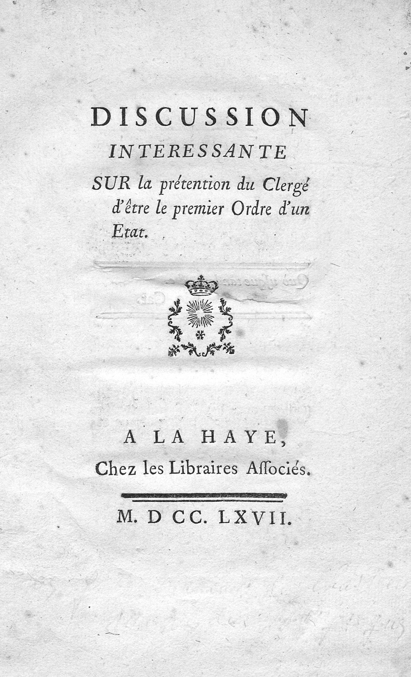 Lot 543, Auction 127, Puységur, J.-F.-M. de Chastenet de, Discussion intéressante sur la prétention