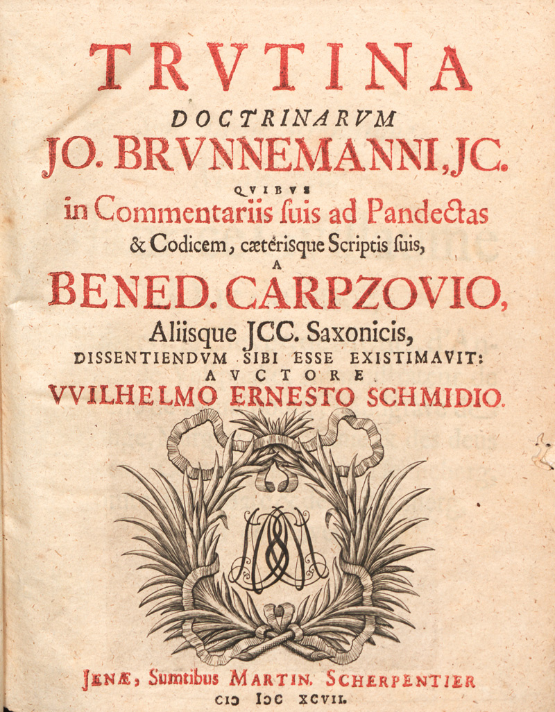 Lot 550, Auction 127, Schmid, Wilhelm Ernst, Trutina doctrinarum Jo. Brunnemanni + 10 Beibände