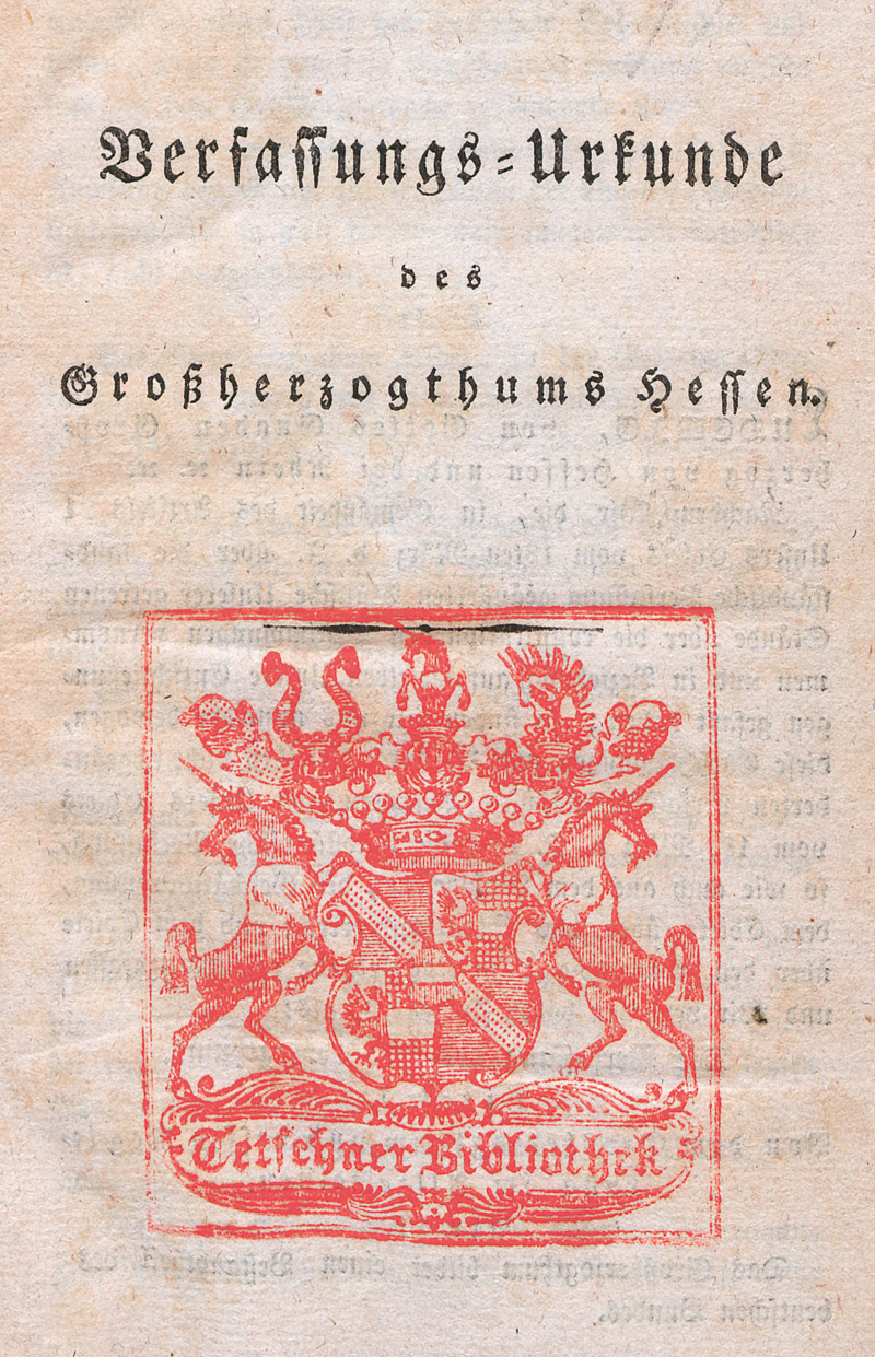 Lot 560, Auction 127, Verfassungs-Urkunde, des Großherzogthums Hessen
