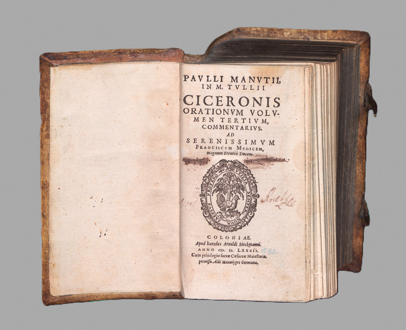 Lot 1100, Auction 127, Manutius, Aldus, In M. Tulli Ciceronis orationum volumen tertium commentarius