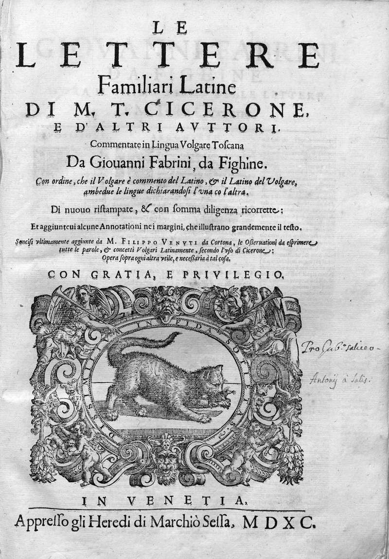 Lot 1101, Auction  127, Cicero, Marcus Tullius, Le lettere familiari latine