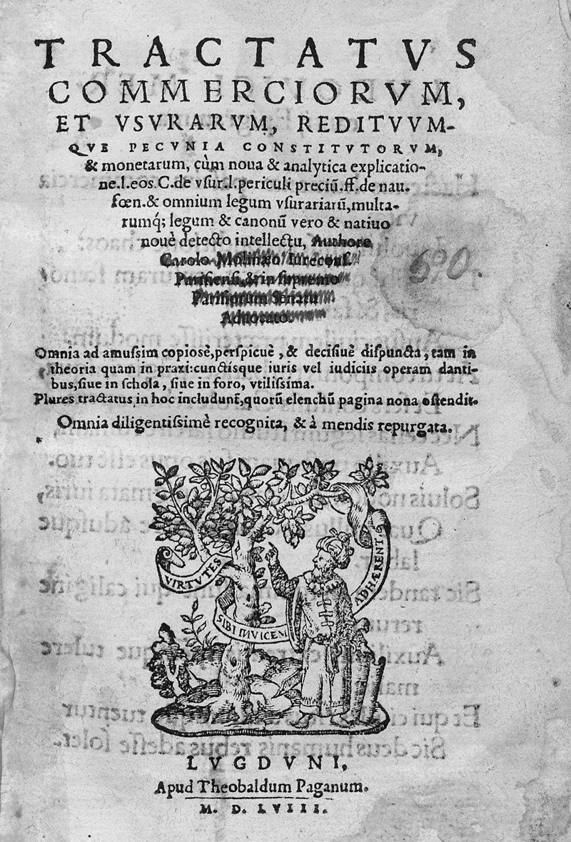 Lot 1107, Auction 127, Du Moulin, Charles, Tractatus commerciorum, et usurarum, redituum-, que pecunia constitutorum, & monetarum