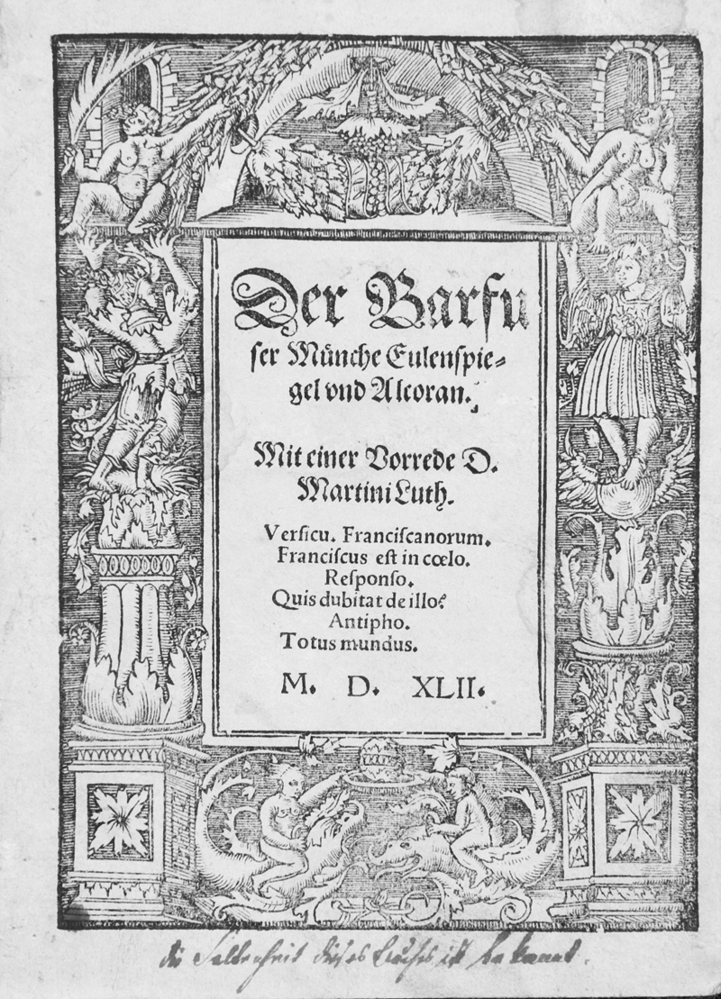 Lot 1157, Auction 127, Alber, Erasmus und Luther, Martin, Der Barfuser Mönche Eulenspiegel und Alcoran