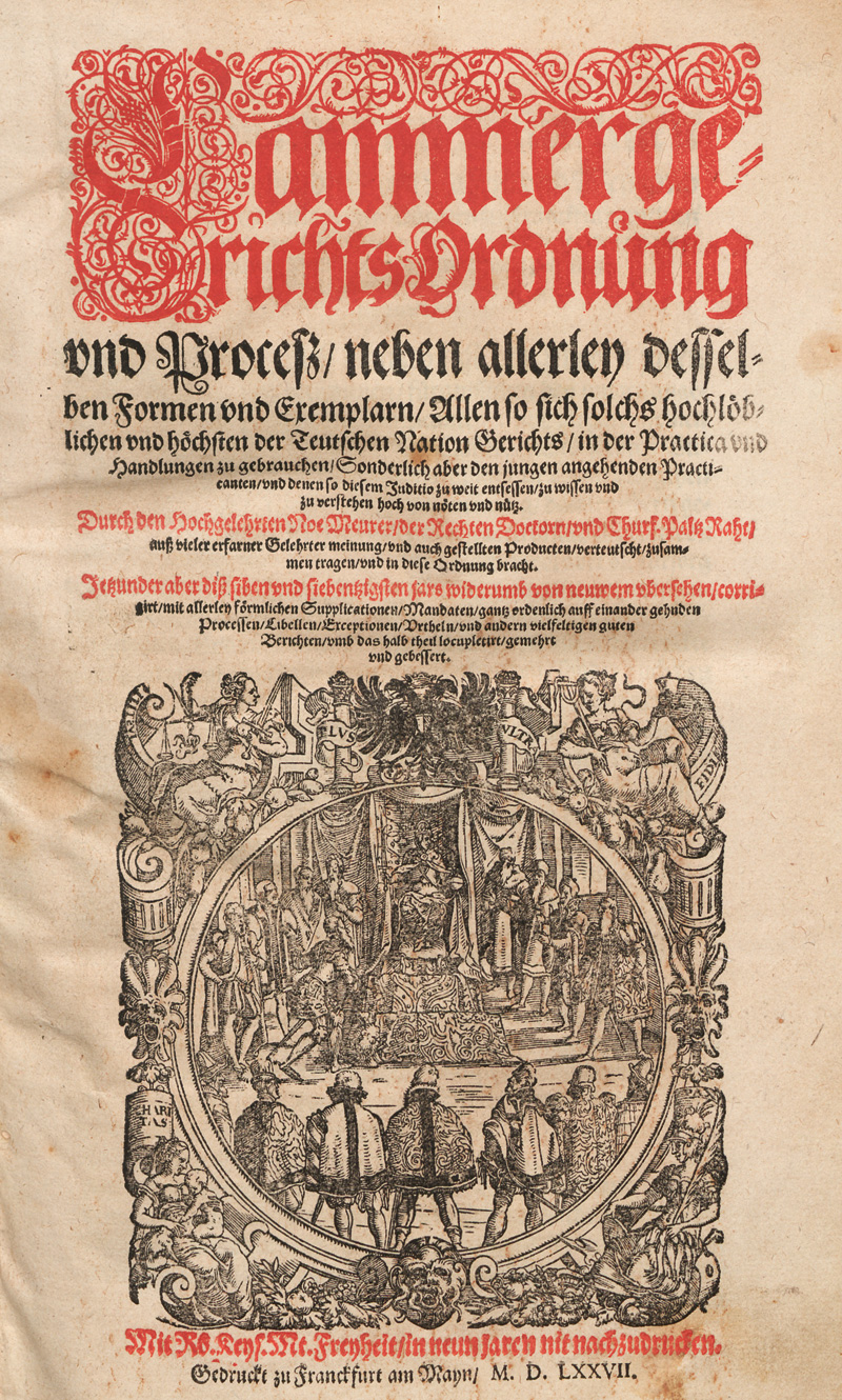 Lot 1167, Auction 127, Meurer, Noe, Cammergerichts Ordnung und Proceß