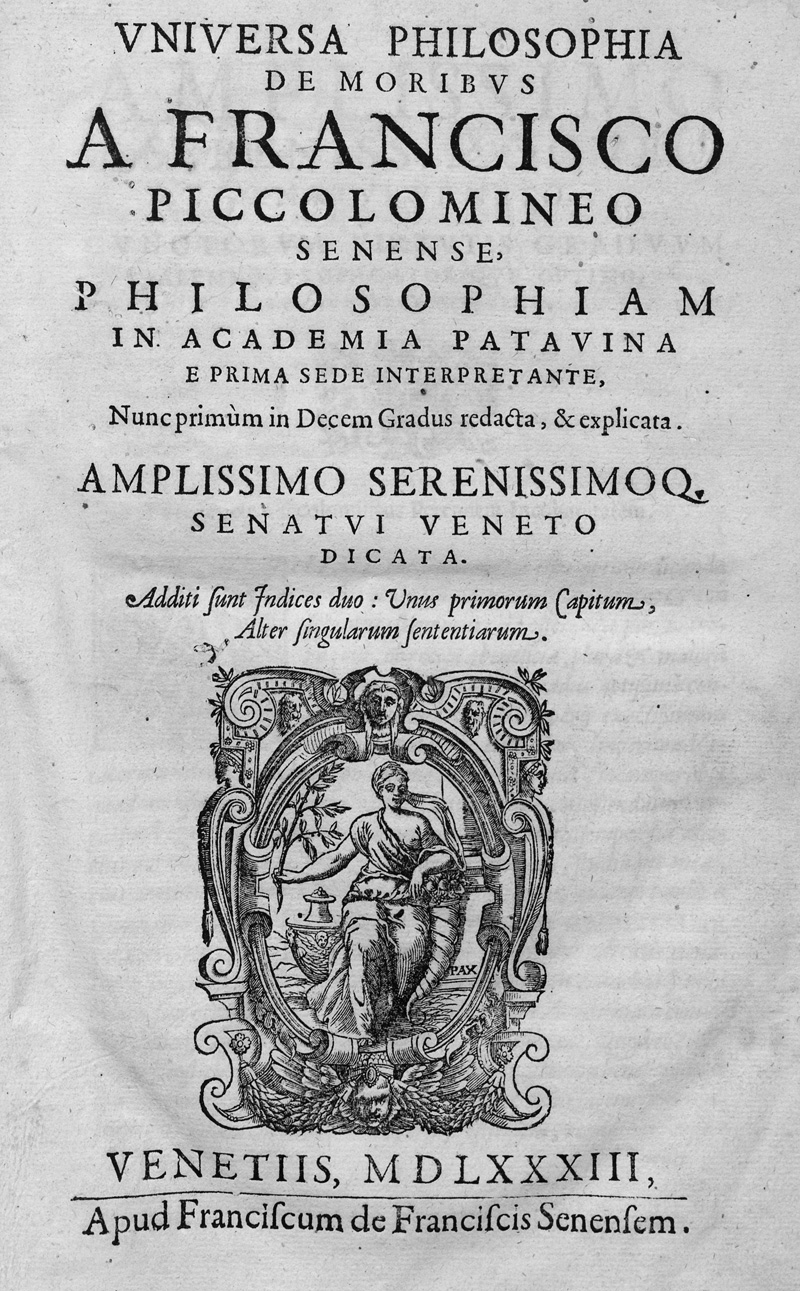Lot 1179, Auction 127, Piccolomini, Francesco, Universa philosophia de moribus