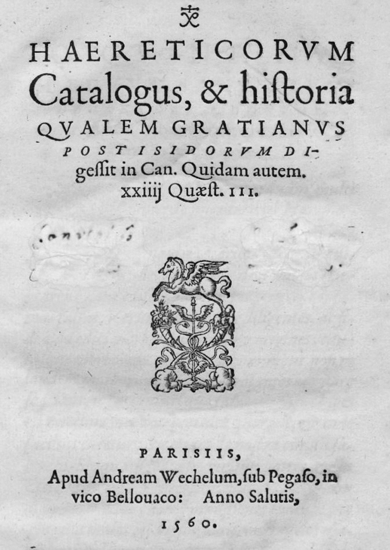 Lot 1185, Auction 127, Quintin, Jean, Haereticorum catalogus, & historia qualem Gratianus post Isidorum digessit in Can