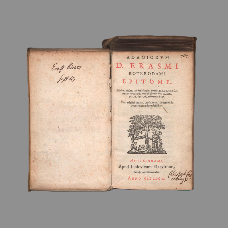 Lot 2032, Auction 127, Erasmus von Rotterdam, Desiderius, Adagiorum epitome. Editio novissima