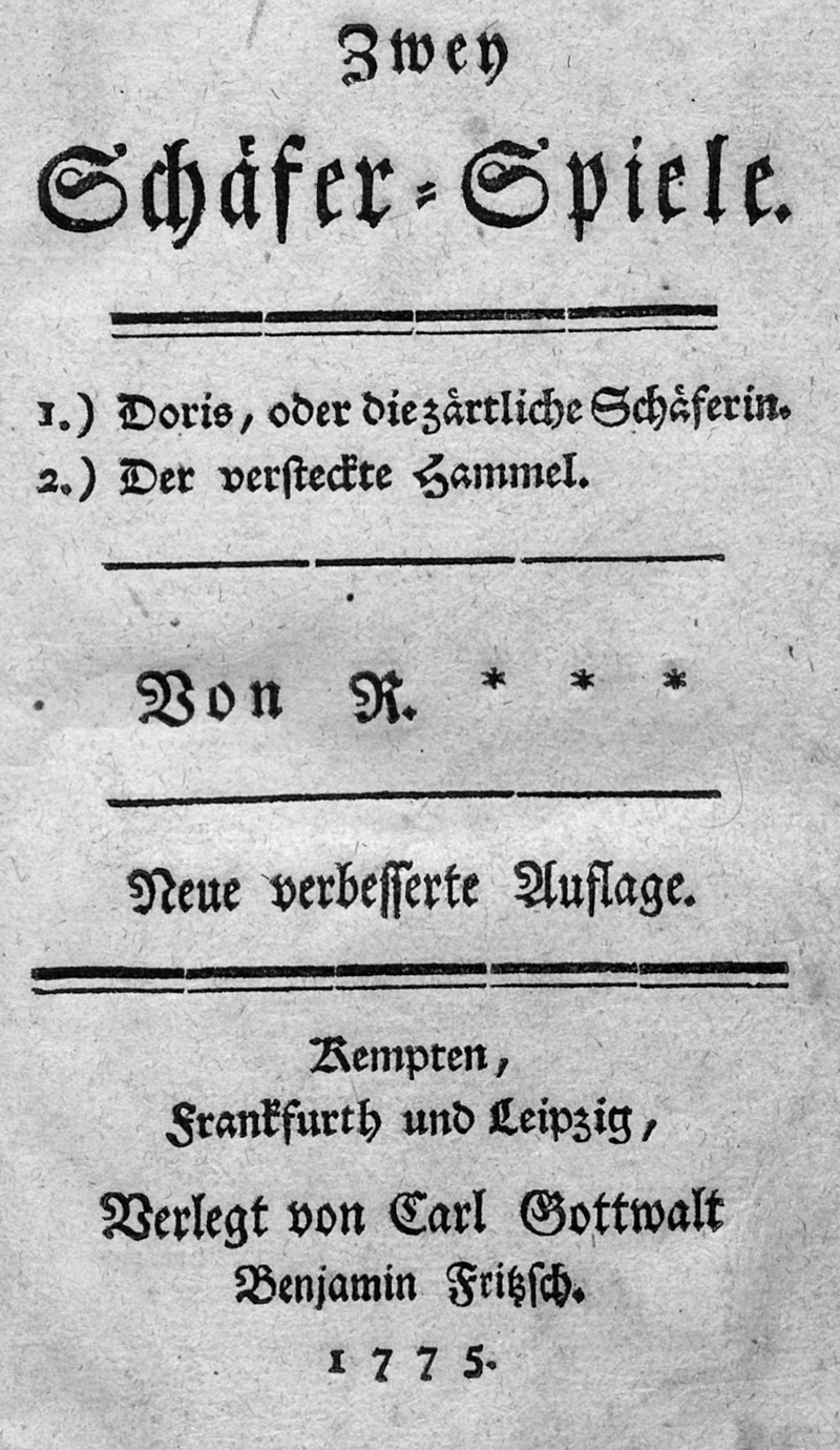 Lot 2138, Auction 127, Rost, Johann Christoph, Zwey Schäfer-Spiele