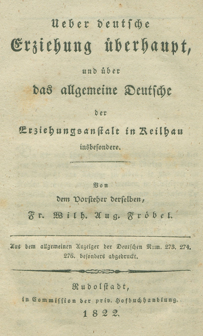 Lot 2197, Auction 127, Fröbel, Friedrich Wilhelm August, Ueber deutsche Erziehung überhaupt