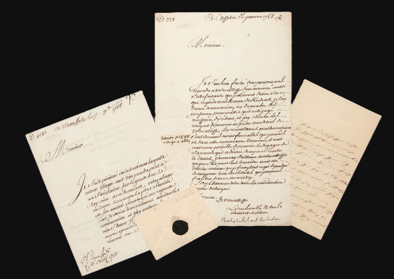 Lot 2602, Auction 127, Soubise, Charles de Rohan, Prinz von, 2 Briefe an eine Hoheit in Darmstadt. 1758