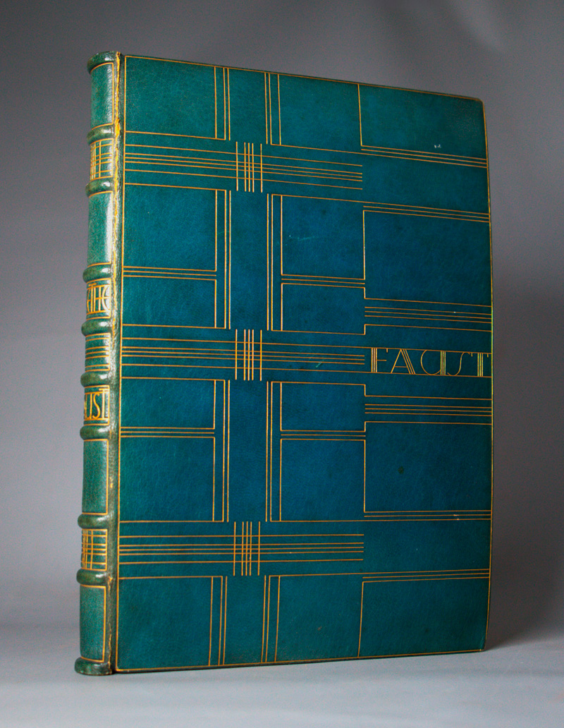 Lot 3089, Auction  127, Einband und Gaus, Gottfried, Petrolfarbener Lederband im Bauhaus-Stil